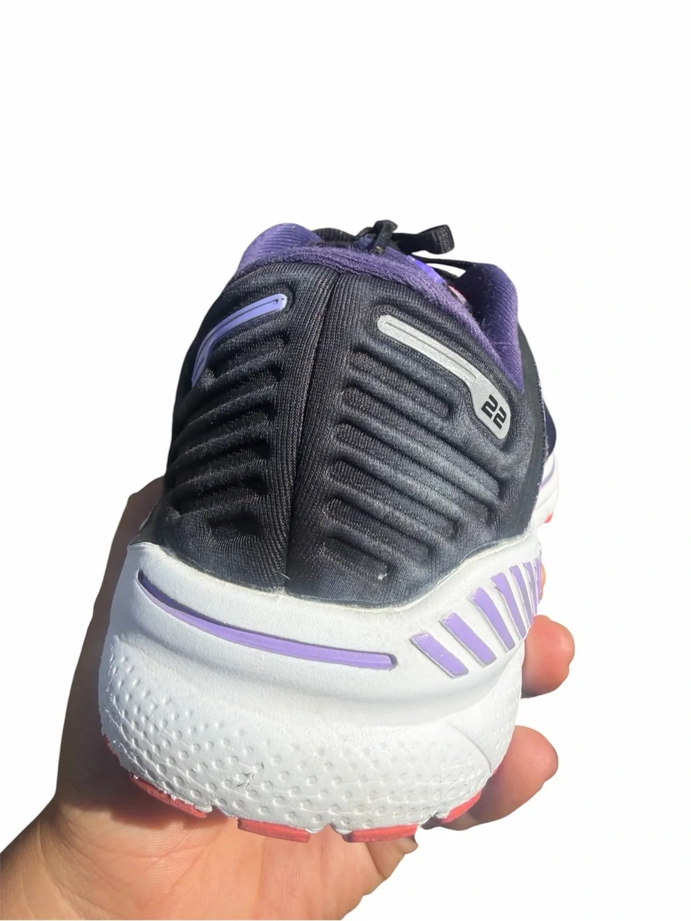 Brooks Women's Running Shoe in Navy with Pink and Purple Accents